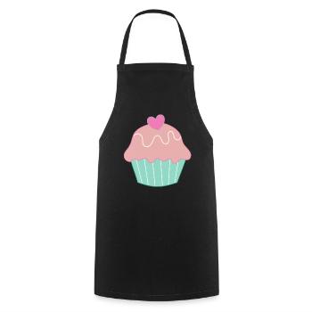 cook baking cake cupcake gift mother - Cooking Apron - black - Front - AI Model Male 185 dark (185cm)