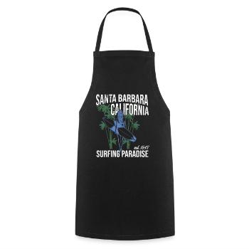 Santa Barbara California Surfer Girl - Cooking Apron - black - Front - AI Model Male 185 dark (185cm)