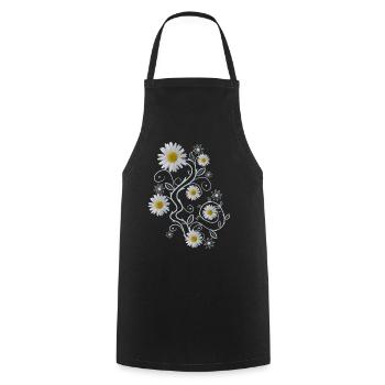 Ornament Marguerites Fleurs Marguerites - Tablier de cuisine - noir - Devant - AI Model Male 185 dark (185cm)