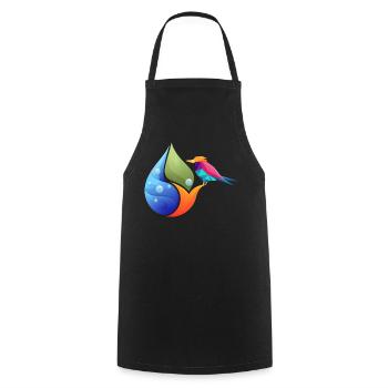 Geometric Hummingbird Over Color Sheet - Cooking Apron - black - Front - AI Model Male 185 dark (185cm)