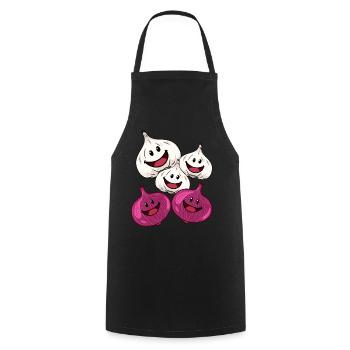 l’ail l’oignon légumes cuisine sain - Tablier de cuisine - noir - Devant - AI Model Male 185 dark (185cm)