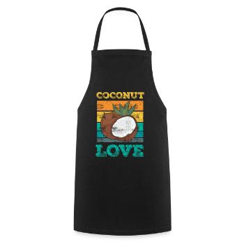 Passionné de noix de coco, fruit de la noix de coco - Tablier de cuisine - noir - Devant - AI Model Male 185 dark (185cm)