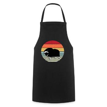 musk ox - Cooking Apron - black - Front - AI Model Male 185 dark (185cm)
