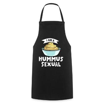 Hummus chickpea recipes Black bean - Cooking Apron - black - Front - AI Model Male 185 dark (185cm)