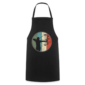 Tir à l’arc Chasse à l’arc Vintage - Tablier de cuisine - noir - Devant - AI Model Male 185 dark (185cm)