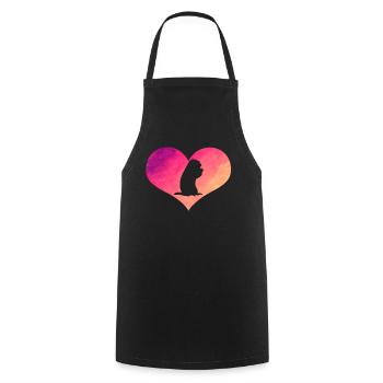 Marmotte Coeur - Tablier de cuisine - noir - Devant - AI Model Male 185 dark (185cm)