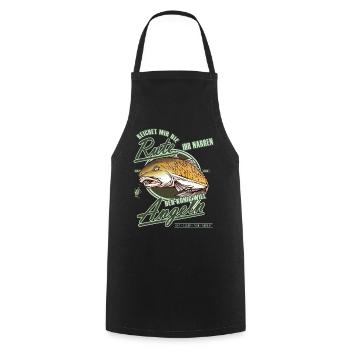 Geschenkidee für Angler - Kochschürze - Schwarz - Vorne - AI Model Male 185 dark (185cm)