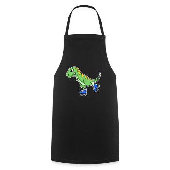 Inline Skating dinosaure - Tablier de cuisine - noir - Devant - AI Model Male 185 dark (185cm)
