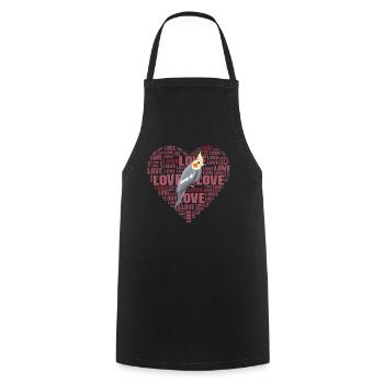 Nymph Parakeet Love Bird - Cooking Apron - black - Front - AI Model Male 185 dark (185cm)