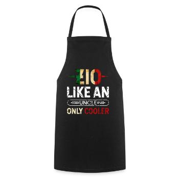Zio like an uncle only cooler - Cooking Apron - black - Front - AI Model Male 185 dark (185cm)