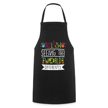Autism Awareness - Cooking Apron - black - Front - AI Model Male 185 dark (185cm)