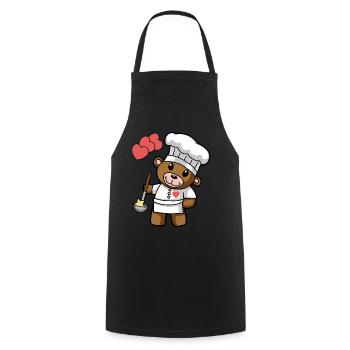 Teddybär Kochkunst kochen Koch Küche Gourmet - Kochschürze - Schwarz - Vorne - AI Model Male 185 dark (185cm)