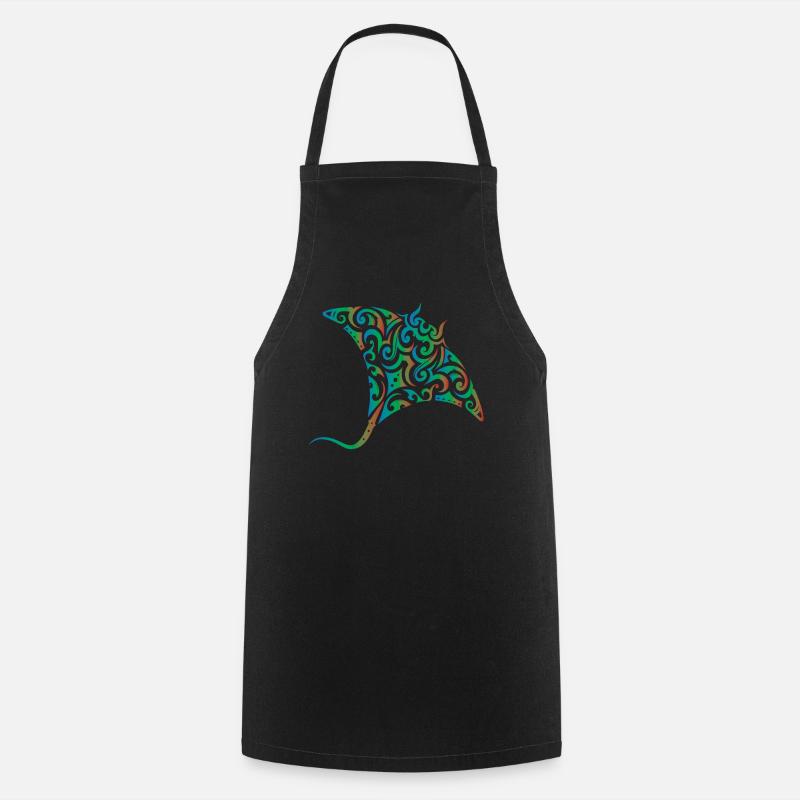 Manta Rochen Geschenk - Kochschürze - Schwarz