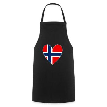 Norvège Coeur - Tablier de cuisine - noir - Devant - AI Model Male 185 dark (185cm)
