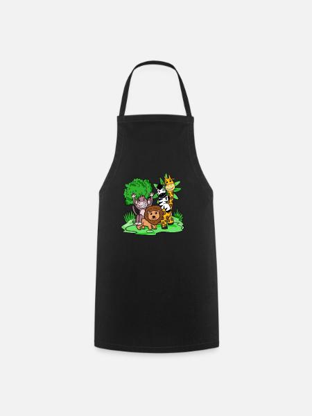 Jungle Animals Cute - Cooking Apron - black