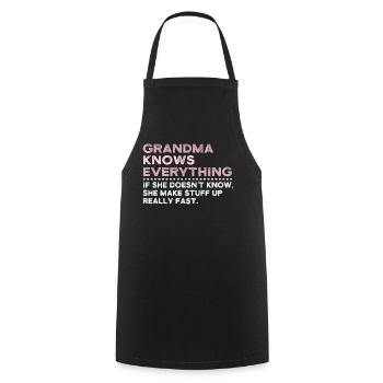 Grandma Knows Everything - Cooking Apron - black - Front - AI Model Male 185 dark (185cm)
