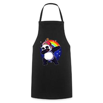 Dabbing Panda Dab Pandabär Tanzen Geschenk - Kochschürze - Schwarz - Vorne - AI Model Male 185 dark (185cm)