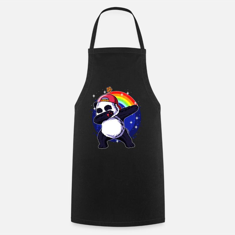 Dabbing Panda Dab Pandabär Tanzen Geschenk - Kochschürze - Schwarz