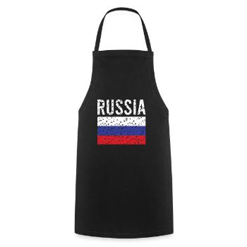 Drapeau russe Vintage - Tablier de cuisine - noir - Devant - AI Model Male 185 dark (185cm)