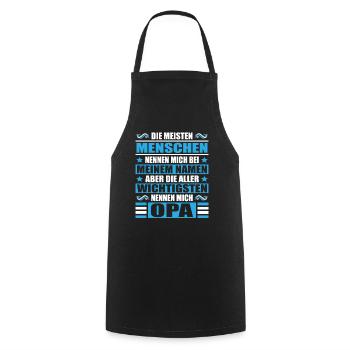 Opa Menschen Namen Großvater Großpapa Geschenkidee - Kochschürze - Schwarz - Vorne - AI Model Male 185 dark (185cm)
