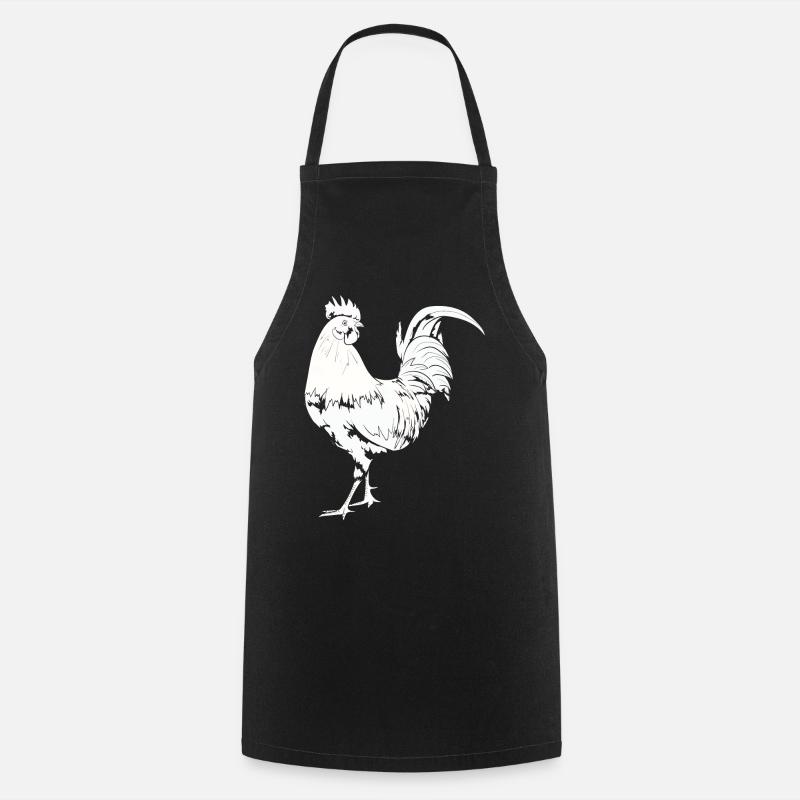 Coq Poulet Coq - Tablier de cuisine - noir