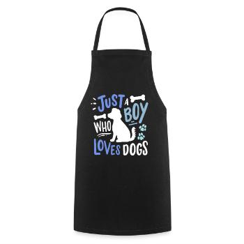 Chien Amoureux des chiens - Tablier de cuisine - noir - Devant - AI Model Male 185 dark (185cm)