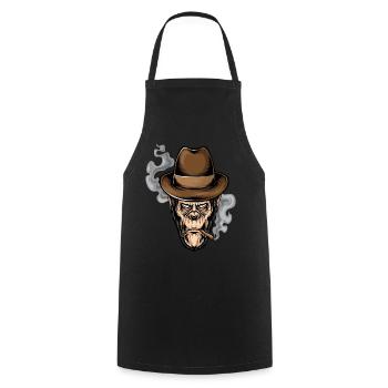 singe - Tablier de cuisine - noir - Devant - AI Model Male 185 dark (185cm)