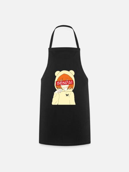 Anime Senpai Anime Fans Anime Style Anime Outfit - Cooking Apron - black
