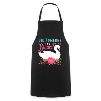 Swans Waterbirds Swan - Cooking Apron - black - Front - AI Model Male 185 dark (185cm)