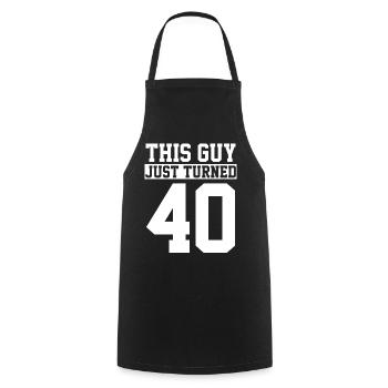 40e anniversaire Quarante ans - Tablier de cuisine - noir - Devant - AI Model Male 185 dark (185cm)