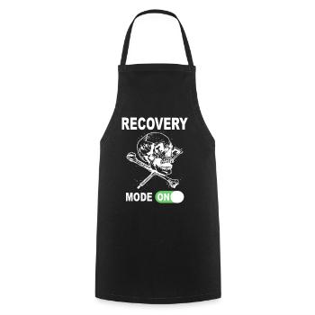 Recovery Mode On - Totenkopf mit Krücken - Kochschürze - Schwarz - Vorne - AI Model Male 185 dark (185cm)