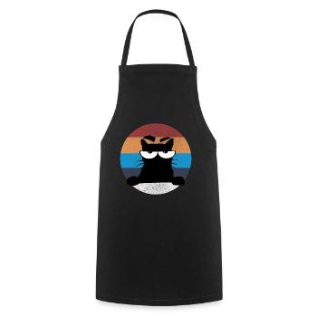 Grumpy Katze - Cooking Apron - black - Front - AI Model Male 185 dark (185cm)