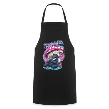 Magic Mushrooms Psychédélique Funny Trippybear - Tablier de cuisine - noir - Devant - AI Model Male 185 dark (185cm)