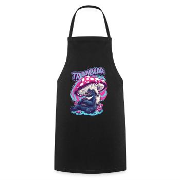 Magic Mushrooms Psychédélique Funny Trippybear - Tablier de cuisine - noir - Devant - AI Model Male 185 dark (185cm)