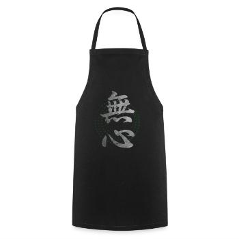Japanese Symbol For Mushin Kanji Calligraphy - Cooking Apron - black - Front - AI Model Male 185 dark (185cm)