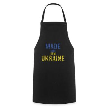 Ukraine - Kochschürze - Schwarz - Vorne - AI Model Male 185 dark (185cm)