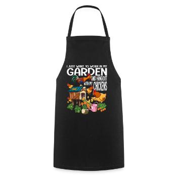 Gardening & Chicken Lovers Garden Gift - Cooking Apron - black - Front - AI Model Male 185 dark (185cm)