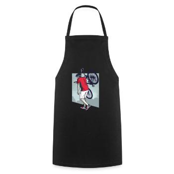 Bicycle Bicycles Biker Retro Bicycle Wheel - Cooking Apron - black - Front - AI Model Male 185 dark (185cm)