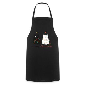 Meowy Christmas - Tablier de cuisine - noir - Devant - AI Model Male 185 dark (185cm)