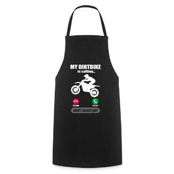 Dirt Bike Phone Joke Motocross Dad Gift - Cooking Apron - black - Front - AI Model Male 185 dark (185cm)