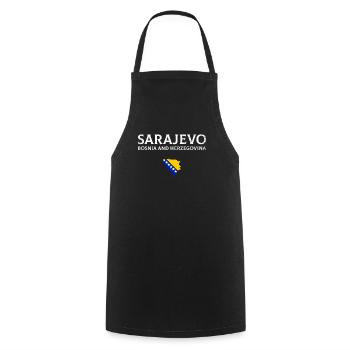 Sarajevo, Bosnia and Herzegovina - Cooking Apron - black - Front - AI Model Male 185 dark (185cm)