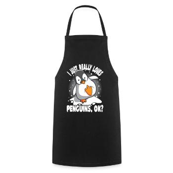 Penguin South Pole Antarctic funny saying gift - Cooking Apron - black - Front - AI Model Male 185 dark (185cm)