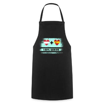 Austria and Spain 100% Ingenious / Gift - Cooking Apron - black - Front - AI Model Male 185 dark (185cm)
