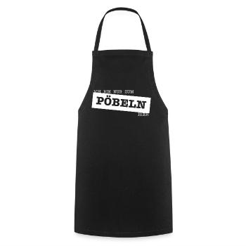 Nur zum Pöbeln - Kochschürze - Schwarz - Vorne - AI Model Male 185 dark (185cm)