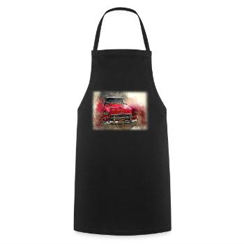 Nostalgic Old American Dream Car - Cooking Apron - black - Front - AI Model Male 185 dark (185cm)