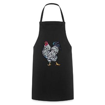 Wyandotten Poulets Type de poules fermiers - Tablier de cuisine - noir - Devant - AI Model Male 185 dark (185cm)