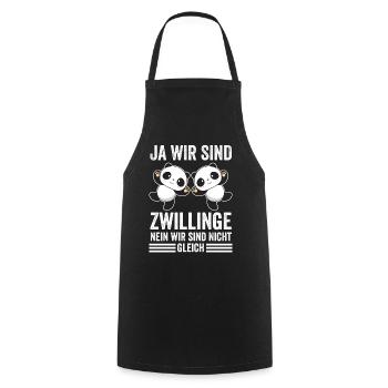 Zwillinge Geschwister Zwilling - Kochschürze - Schwarz - Vorne - AI Model Male 185 dark (185cm)