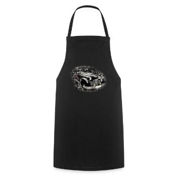 Nostalgic Old American Dream Car - Cooking Apron - black - Front - AI Model Male 185 dark (185cm)
