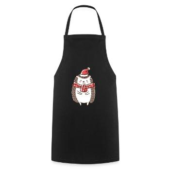 Hedgehog Christmas Ugly Christmas Sweet Autumn Pretty - Cooking Apron - black - Front - AI Model Male 185 dark (185cm)