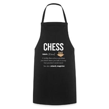 Échecs - Tablier de cuisine - noir - Devant - AI Model Male 185 dark (185cm)